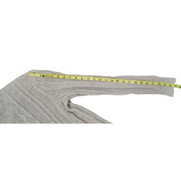James Perse 100% Cashmere Cable Knit Sweater Women’s Size 3 Gray Luxury Pullover - Picture 9 of 11
